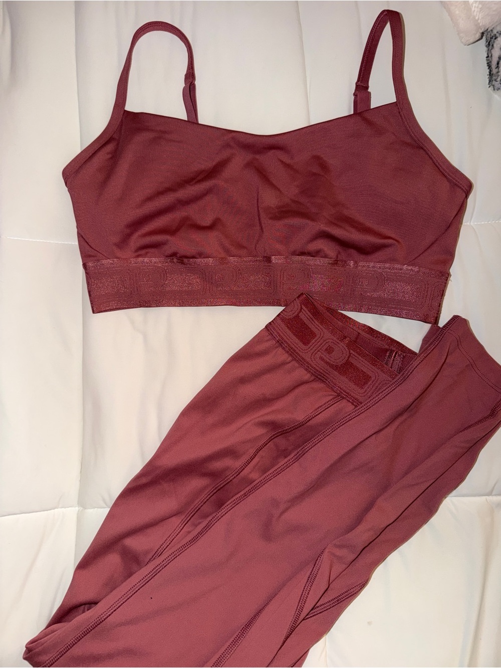 PINK Victoria's Secret Dusty Rose Seamless Sports Bra & Leggings Set